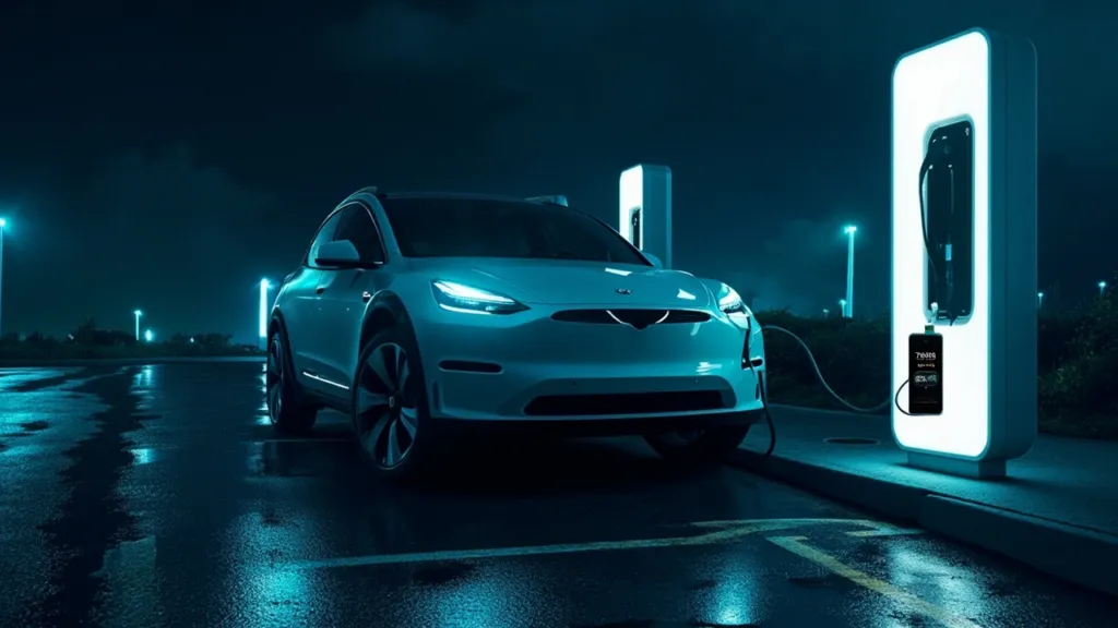 Symbolbild: Detailaufnahme zum Thema „E-Auto laden mit Tibber“